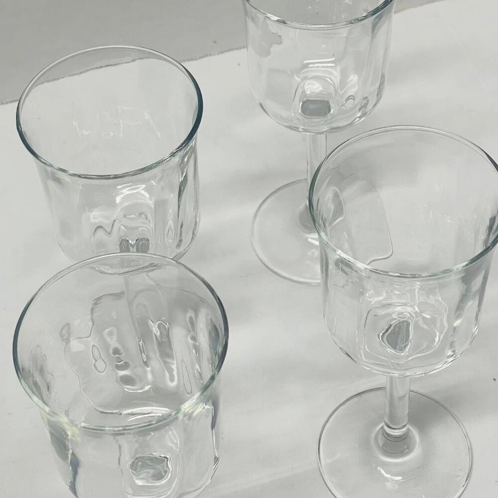 wine glasses vintage set of 4 ~ crystal~ stemware- no chips or cracks